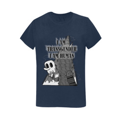 I am human  dark blue Women's T-Shirt in USA Size (Two Sides Printing)
