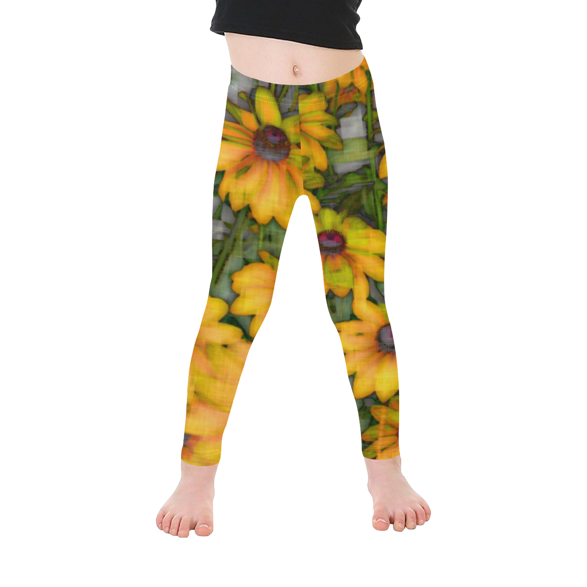 Amazing Floral 28A by FeelGood Kid's Ankle Length Leggings (Model L06)