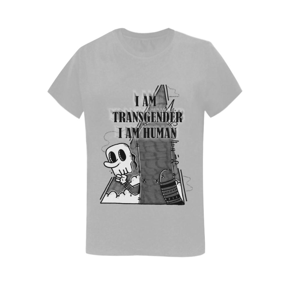 I am human grey Women's T-Shirt in USA Size (Two Sides Printing)