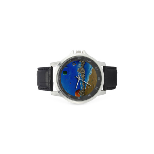 Cosmic Perception Unisex Stainless Steel Leather Strap Watch(Model 202)