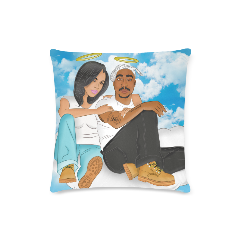 Aaliyah and 2 Pac Custom Zippered Pillow Case 16"x16" (one side)