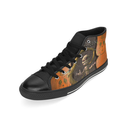 Halloween, funny mummy High Top Canvas Women's Shoes/Large Size (Model 017)