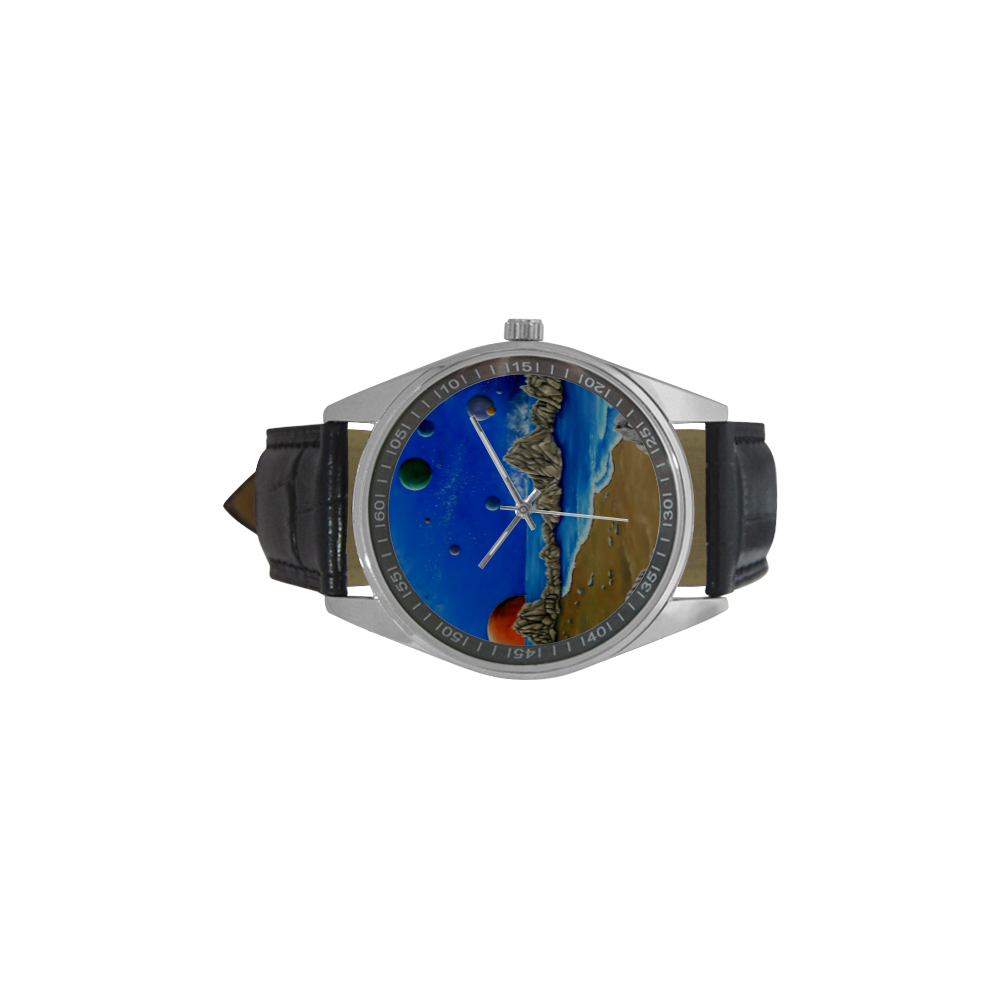 Cosmic Perception Men's Casual Leather Strap Watch(Model 211)