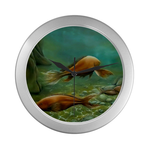 Silent Wisdom Silver Color Wall Clock