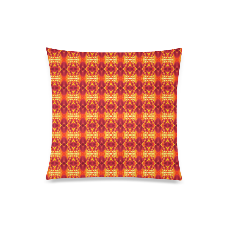Red Waves Floral Custom Zippered Pillow Case 20"x20"(One Side)