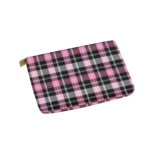 Pink Tartan Carry-All Pouch 9.5''x6''