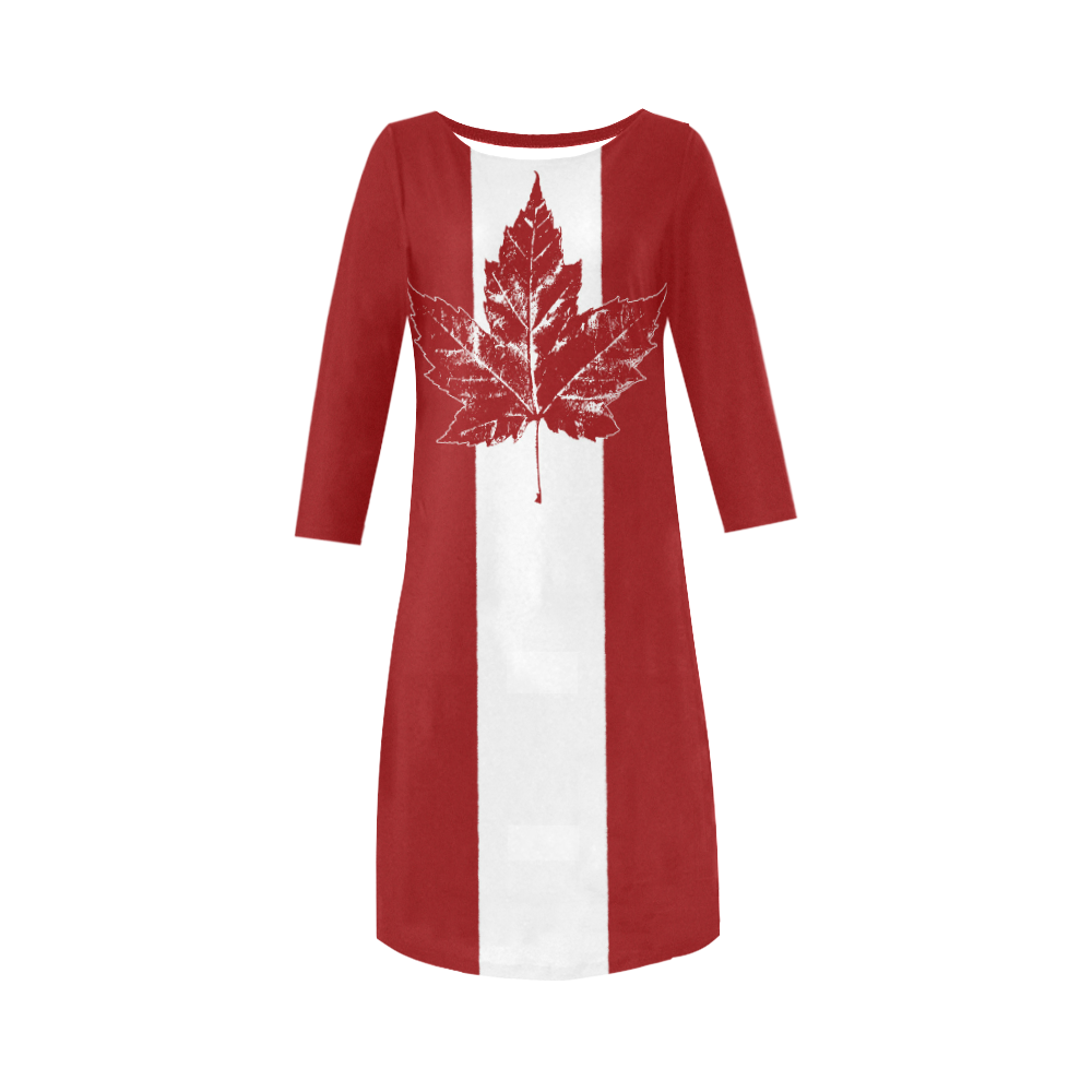 Canada Souvenir Dressses Long Sleeve Round Collar Dress (D22)