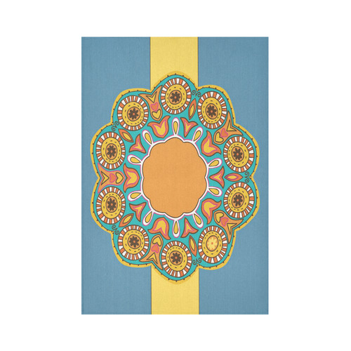 Gold Mandala Cotton Linen Wall Tapestry 60"x 90"
