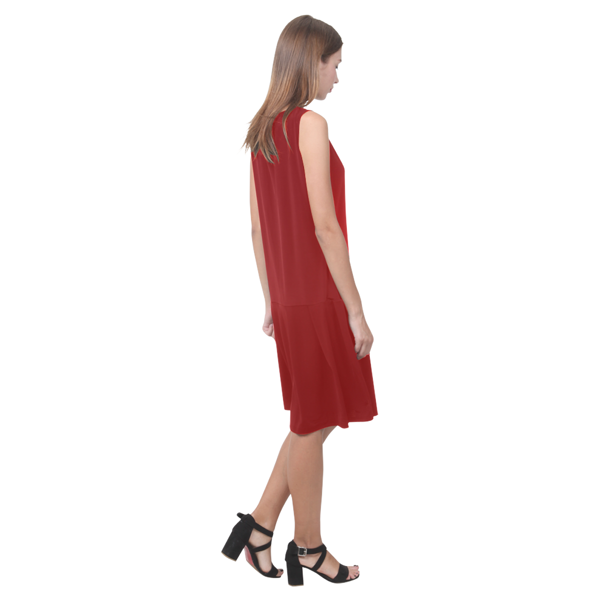 Canada Flag Dresses Classic Canada Dress Sleeveless Splicing Shift Dress(Model D17)