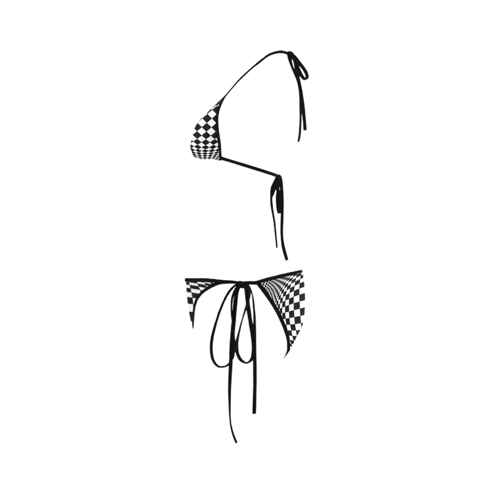 Opitical Illusion Checkers Bikini Custom Bikini Swimsuit