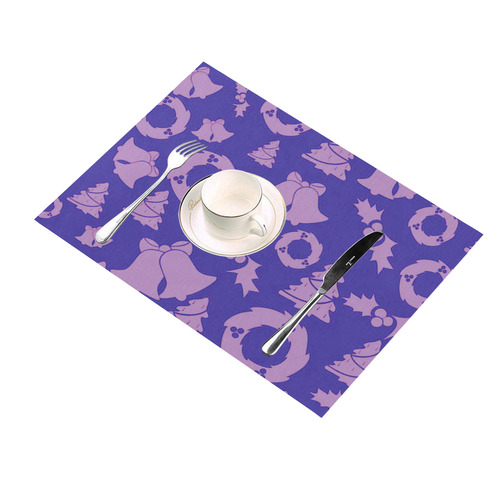 Christmas Pattern blue Placemat 14’’ x 19’’ (Set of 6)