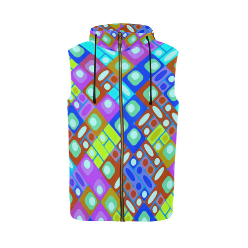 pattern factory 32b by JamColors All Over Print Sleeveless Zip Up Hoodie for Men (Model H16)