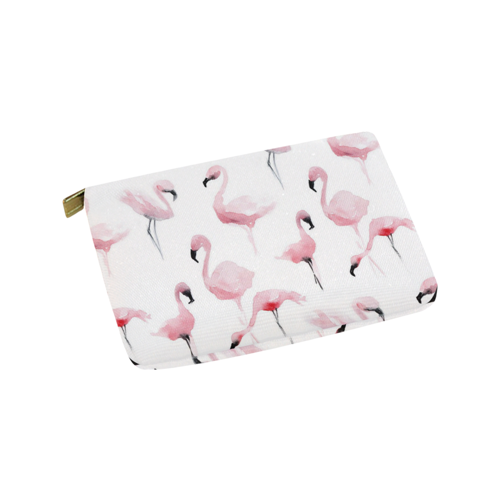 Flamingo watercolor Carry-All Pouch 9.5''x6''