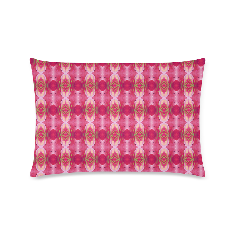 Pink Blast Floral Custom Rectangle Pillow Case 16"x24" (one side)