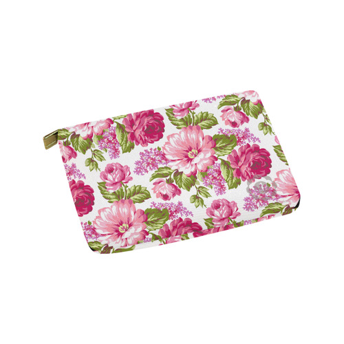 Pink Floral Carry-All Pouch 9.5''x6''
