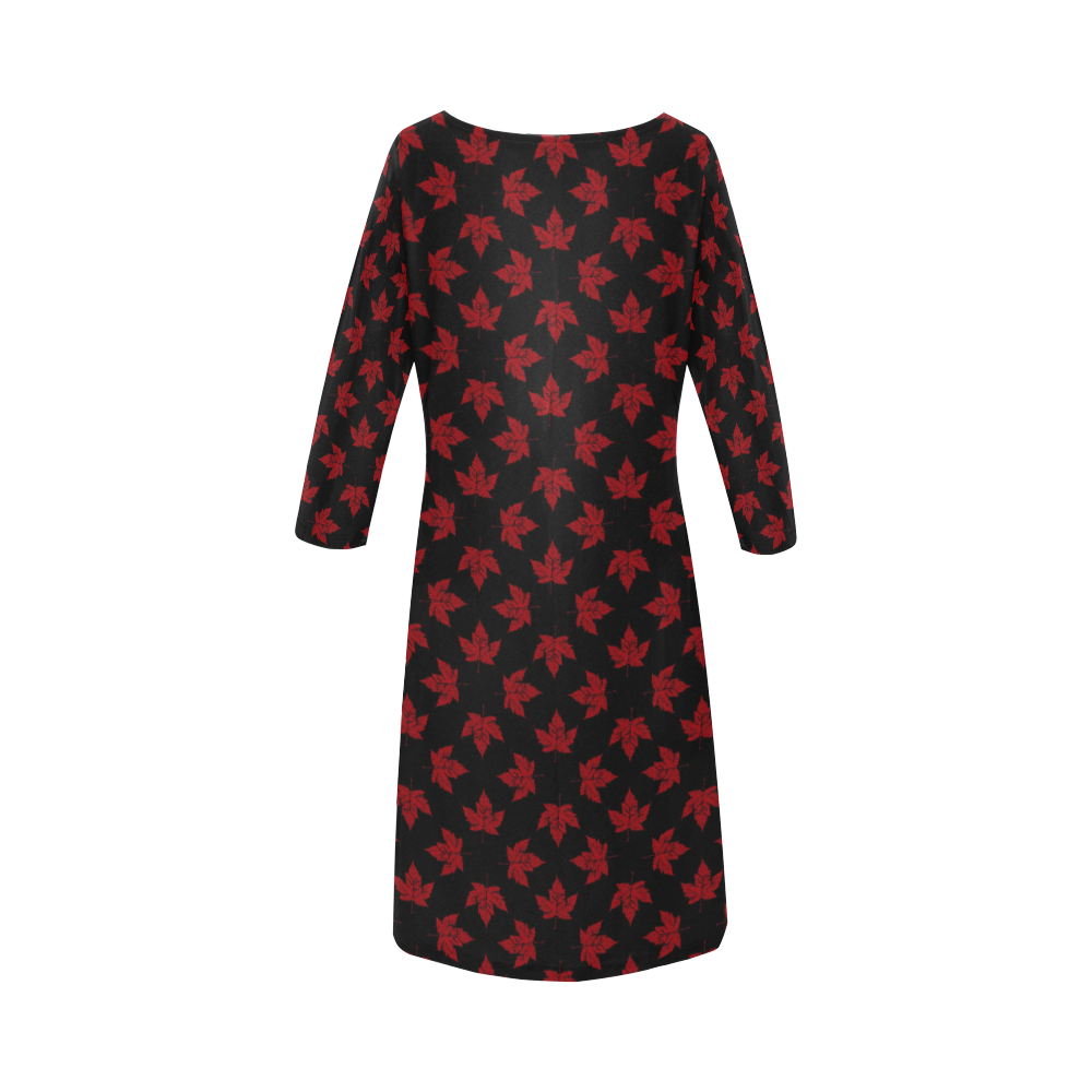 Cool Canada Dress Long Sleeve Round Collar Dress (D22)