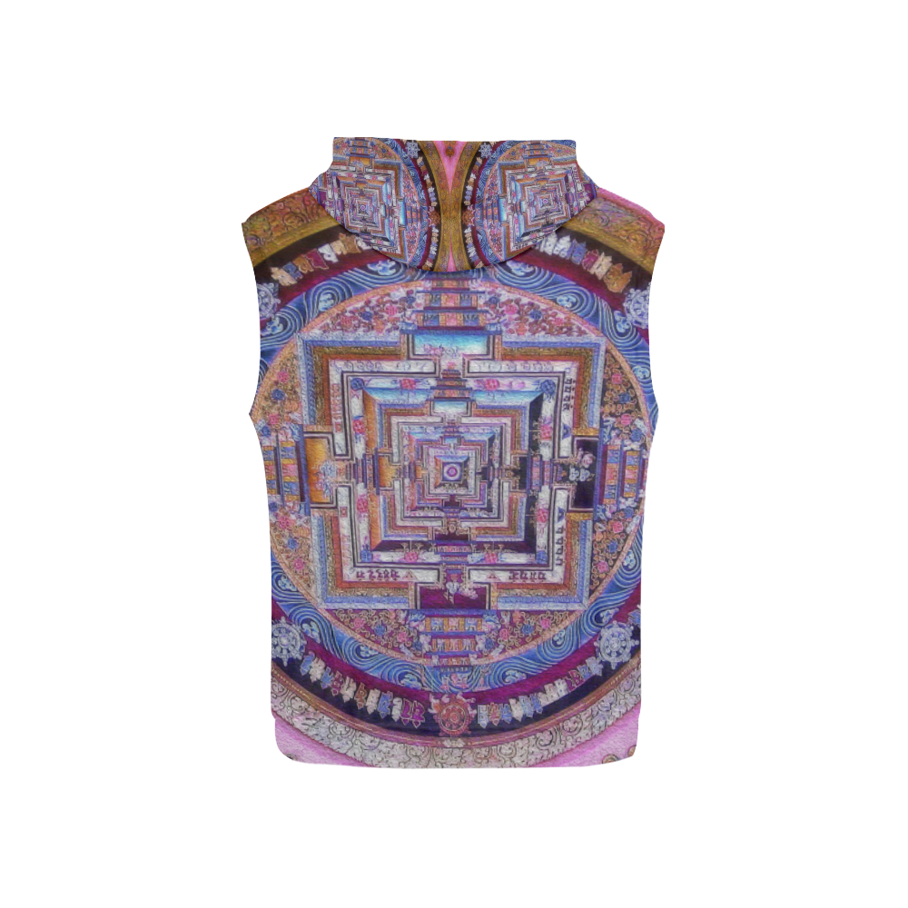 Buddhist Kalachakra Mandala All Over Print Sleeveless Hoodie for Kid (Model H15)