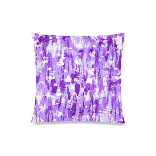 Purple Grunge Love Custom Zippered Pillow Case 20"x20"(Twin Sides)