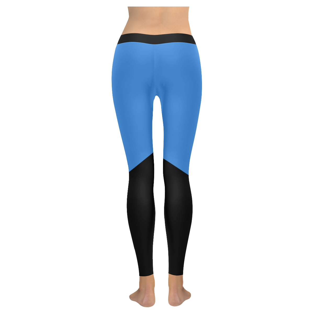 Blue Runaway Athletics Women's Low Rise Leggings (Invisible Stitch) (Model L05)