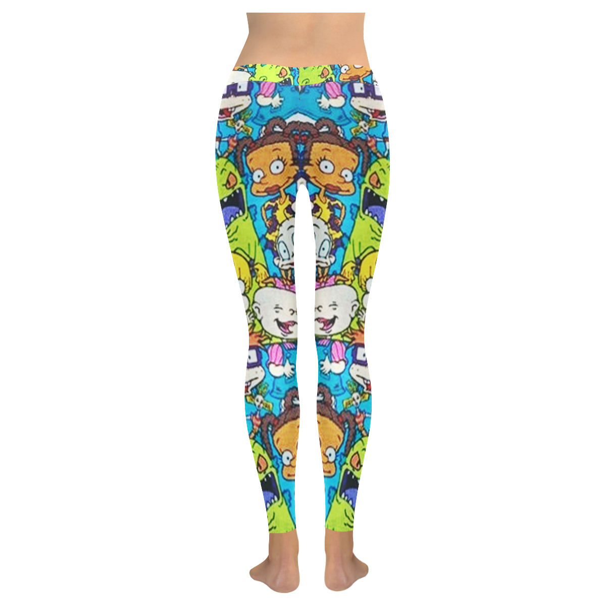 rugrats pattern Women's Low Rise Leggings (Invisible Stitch) (Model L05)