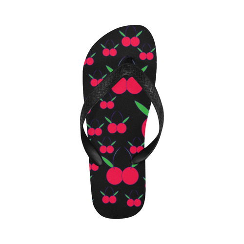 cherriesblackflipflops Flip Flops for Men/Women (Model 040)