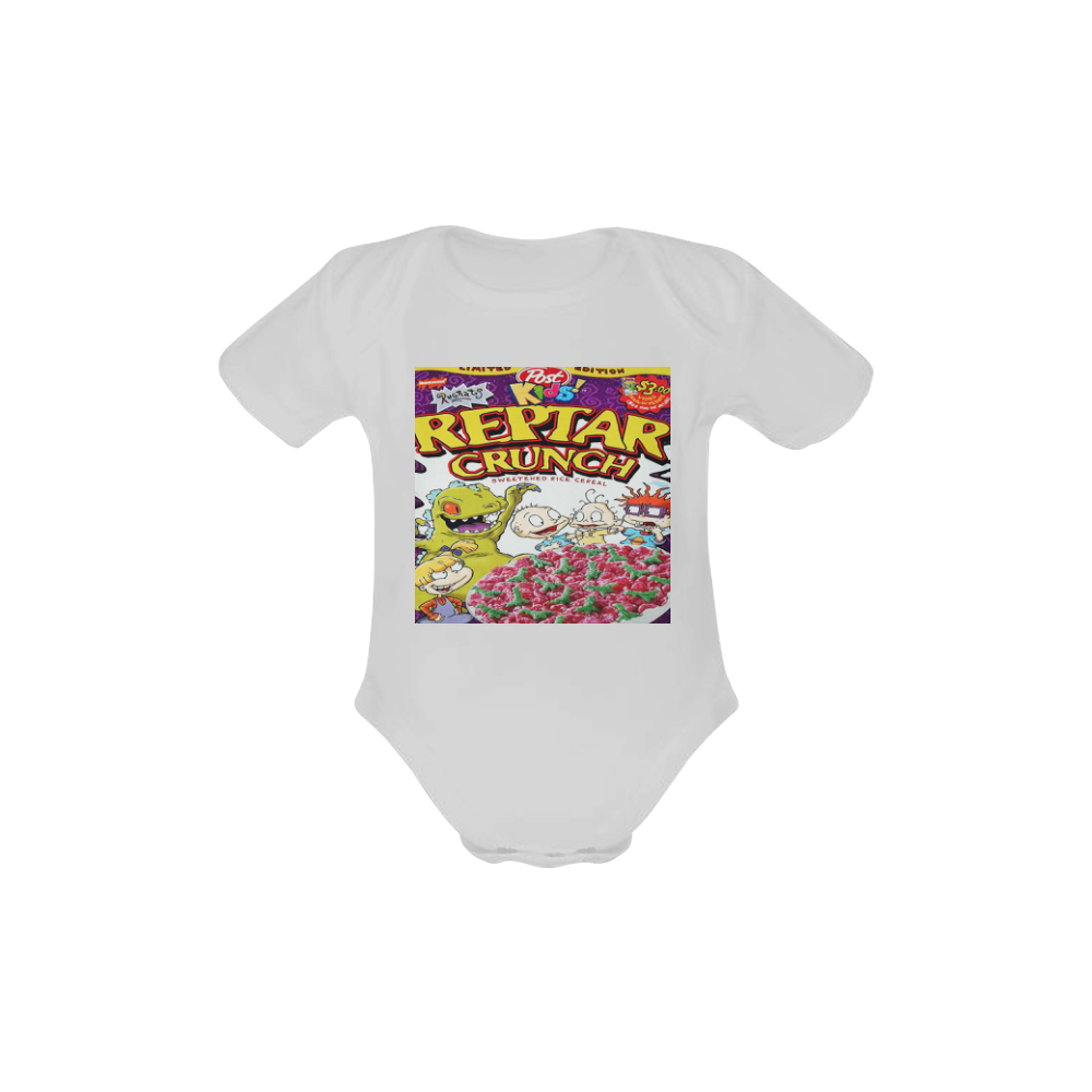 reptar crunch Baby Powder Organic Short Sleeve One Piece (Model T28)