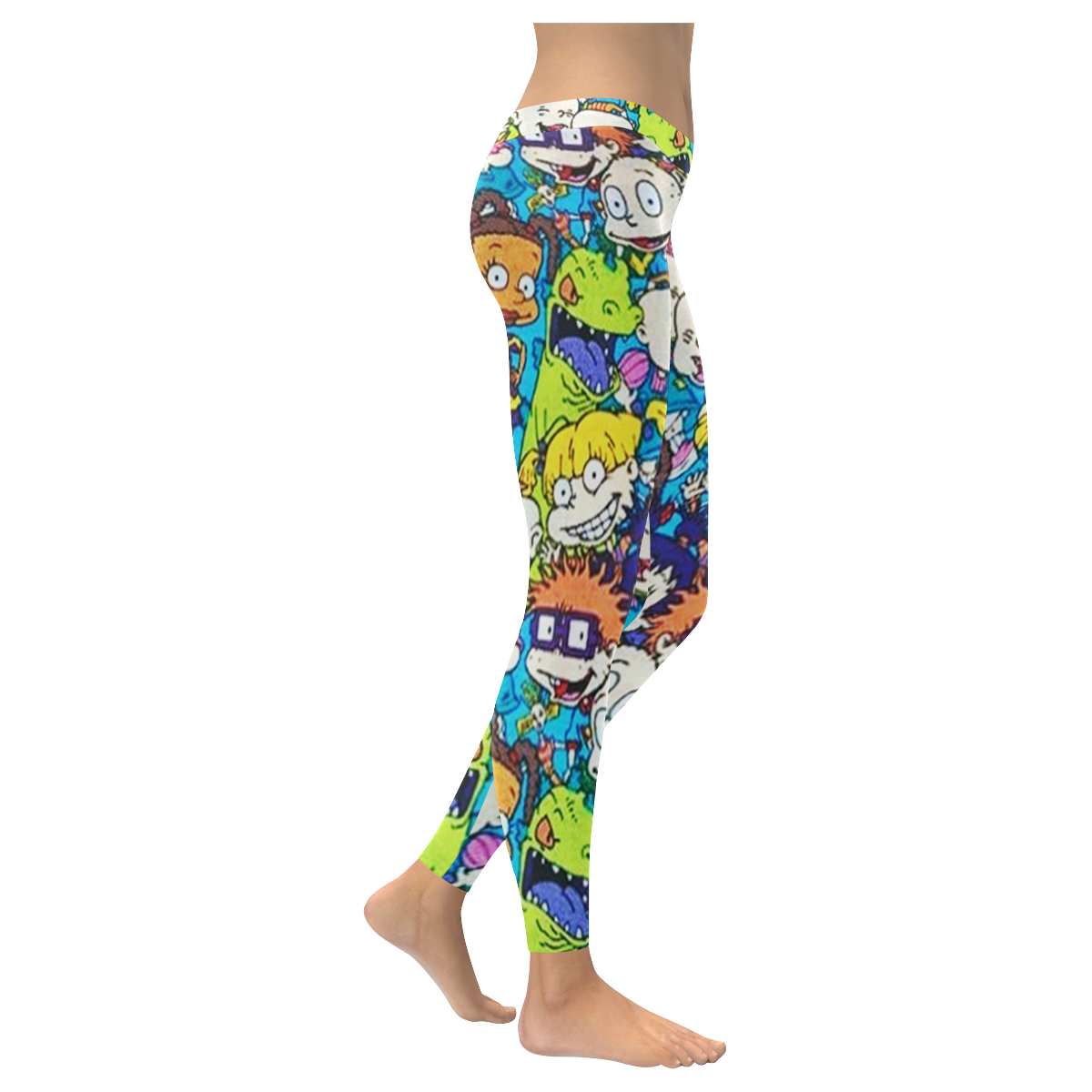 rugrats pattern Women's Low Rise Leggings (Invisible Stitch) (Model L05)