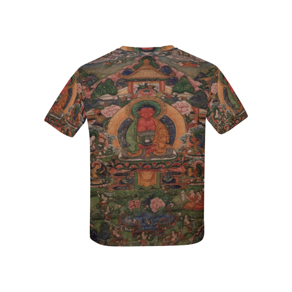 Buddha Amitabha in His Pure Land of Suvakti Kids' All Over Print T-shirt (USA Size) (Model T40)