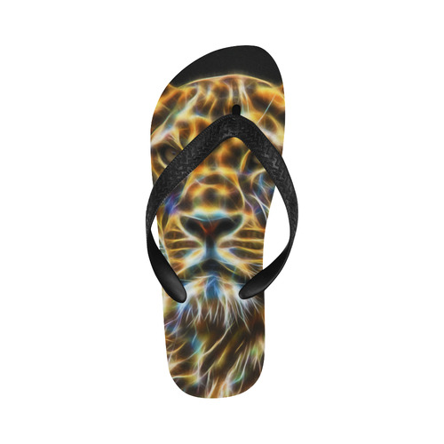 Lioness fractal Flip Flops for Men/Women (Model 040)