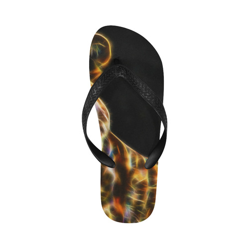 Lioness fractal Flip Flops for Men/Women (Model 040)