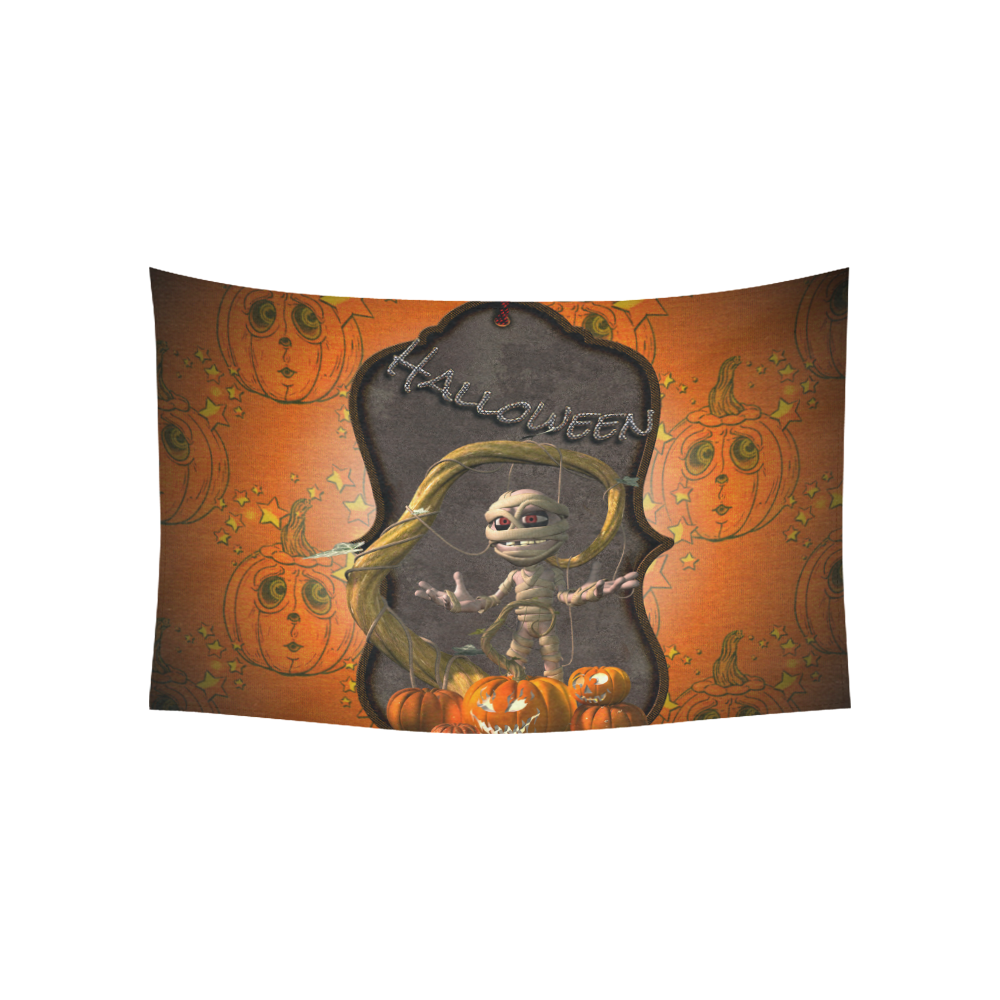 Halloween, funny mummy Cotton Linen Wall Tapestry 60"x 40"