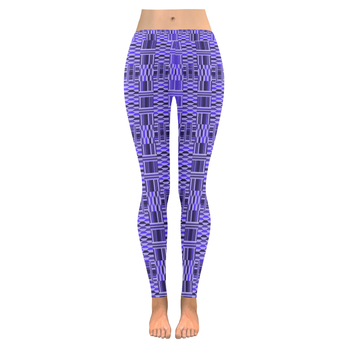 Purple Kente Design Low Rise Leggings (Invisible Stitch) (Model L05 ...