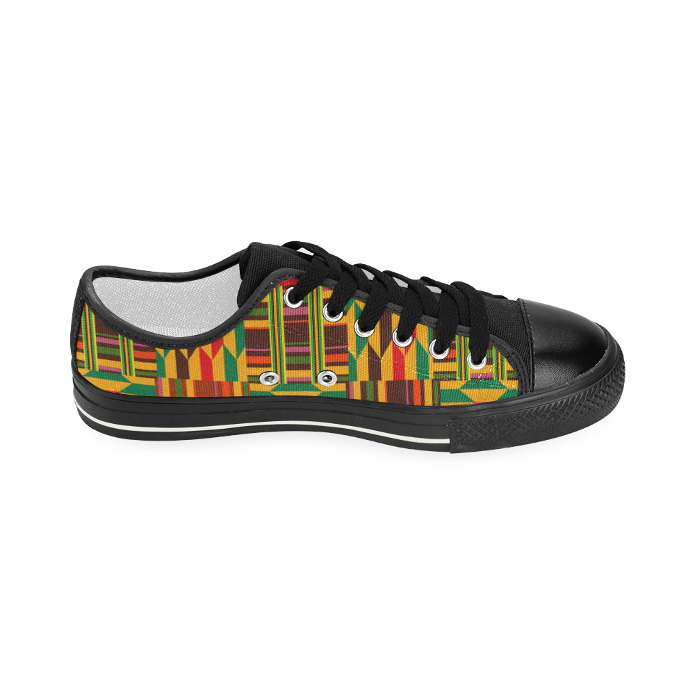 Colourful Kente Women's Classic Canvas Shoes (Model 018)