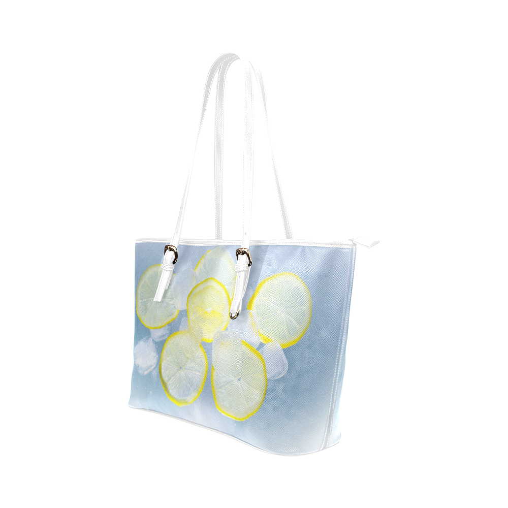 Lemon Ice Leather Tote Bag/Large (Model 1651)