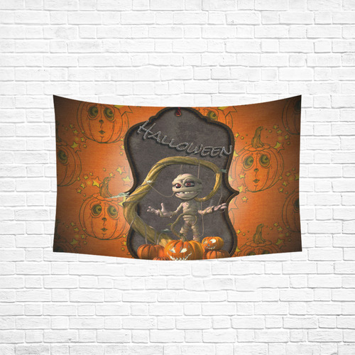 Halloween, funny mummy Cotton Linen Wall Tapestry 60"x 40"