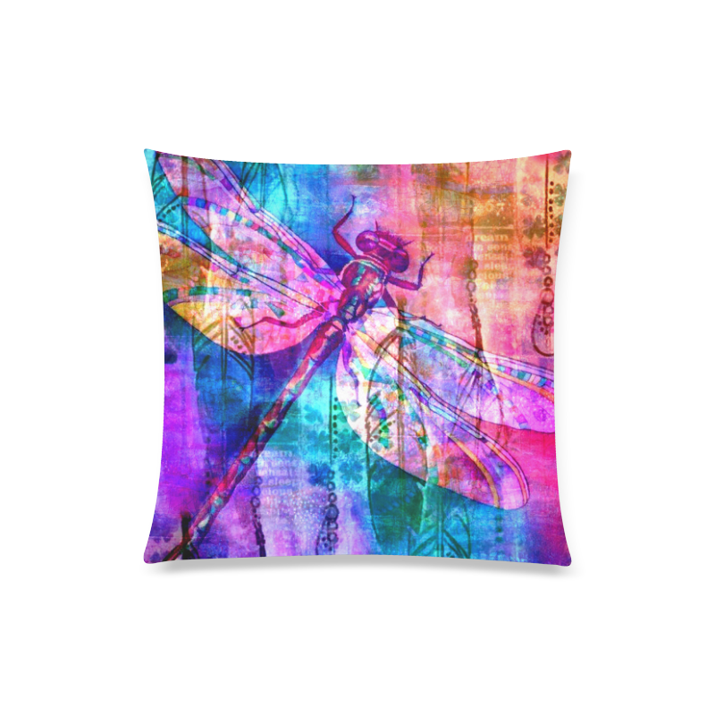 Dragonfly Rainbow Custom Zippered Pillow Case 20"x20"(Twin Sides)