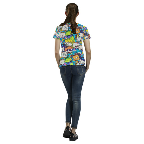 Rugrats pattern All Over Print T-Shirt for Women (USA Size) (Model T40)