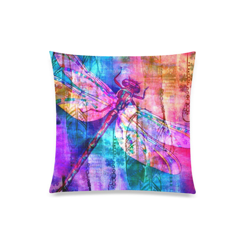 Dragonfly Rainbow Custom Zippered Pillow Case 20"x20"(Twin Sides)
