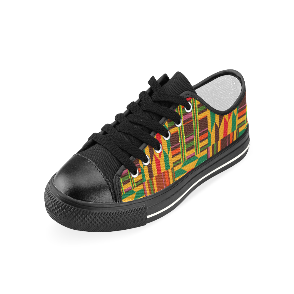 Colourful Kente Women's Classic Canvas Shoes (Model 018)