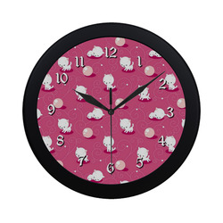 Pink Pretty Kitty Circular Plastic Wall clock