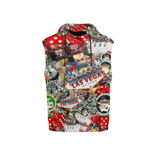 Las Vegas Icons - Gamblers Delight All Over Print Sleeveless Hoodie for Kid (Model H15)