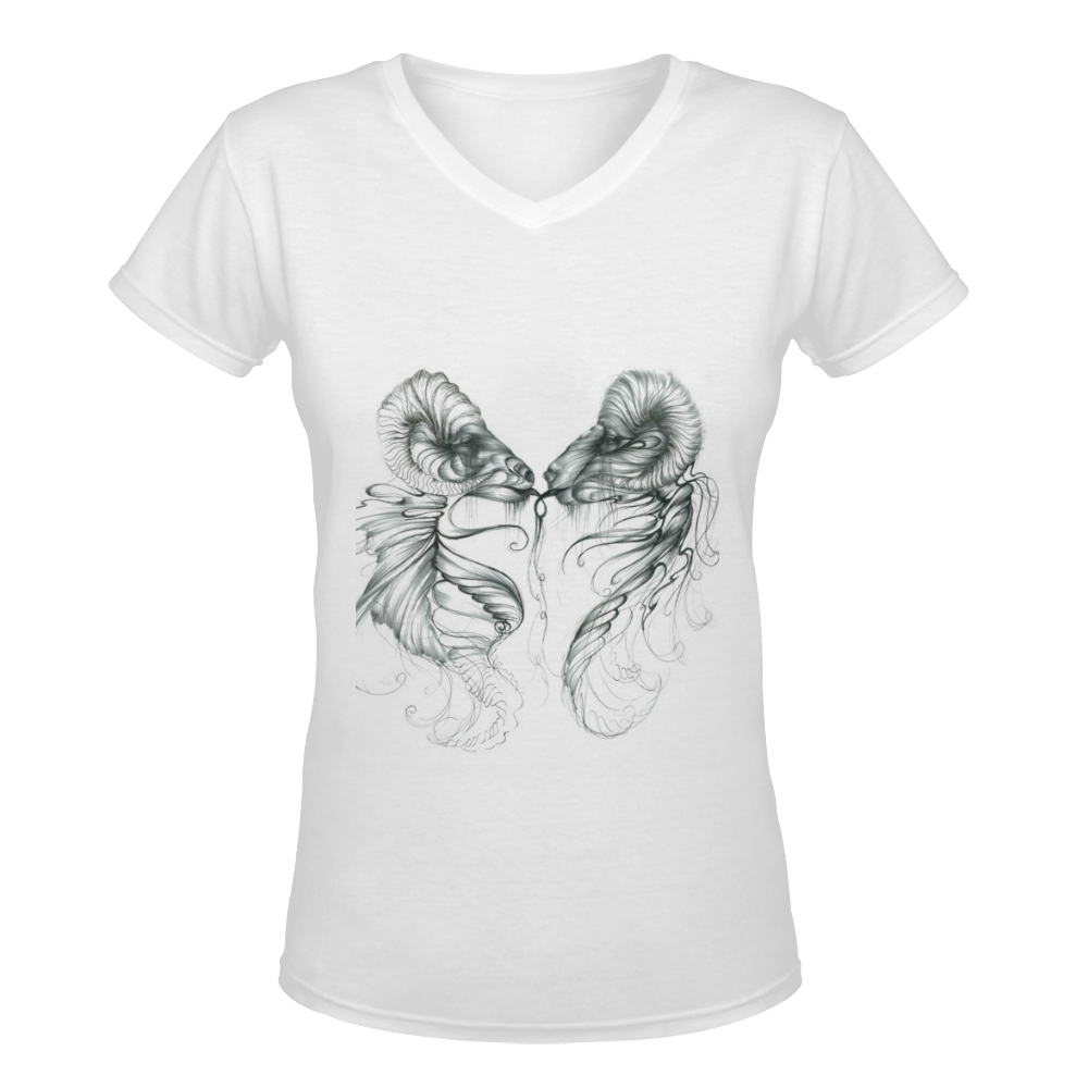 SELF REFLECTION Women's Deep V-neck T-shirt (Model T19)