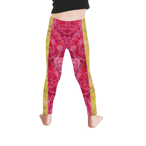 Rose and roses and another rose Kid's Ankle Length Leggings (Model L06)