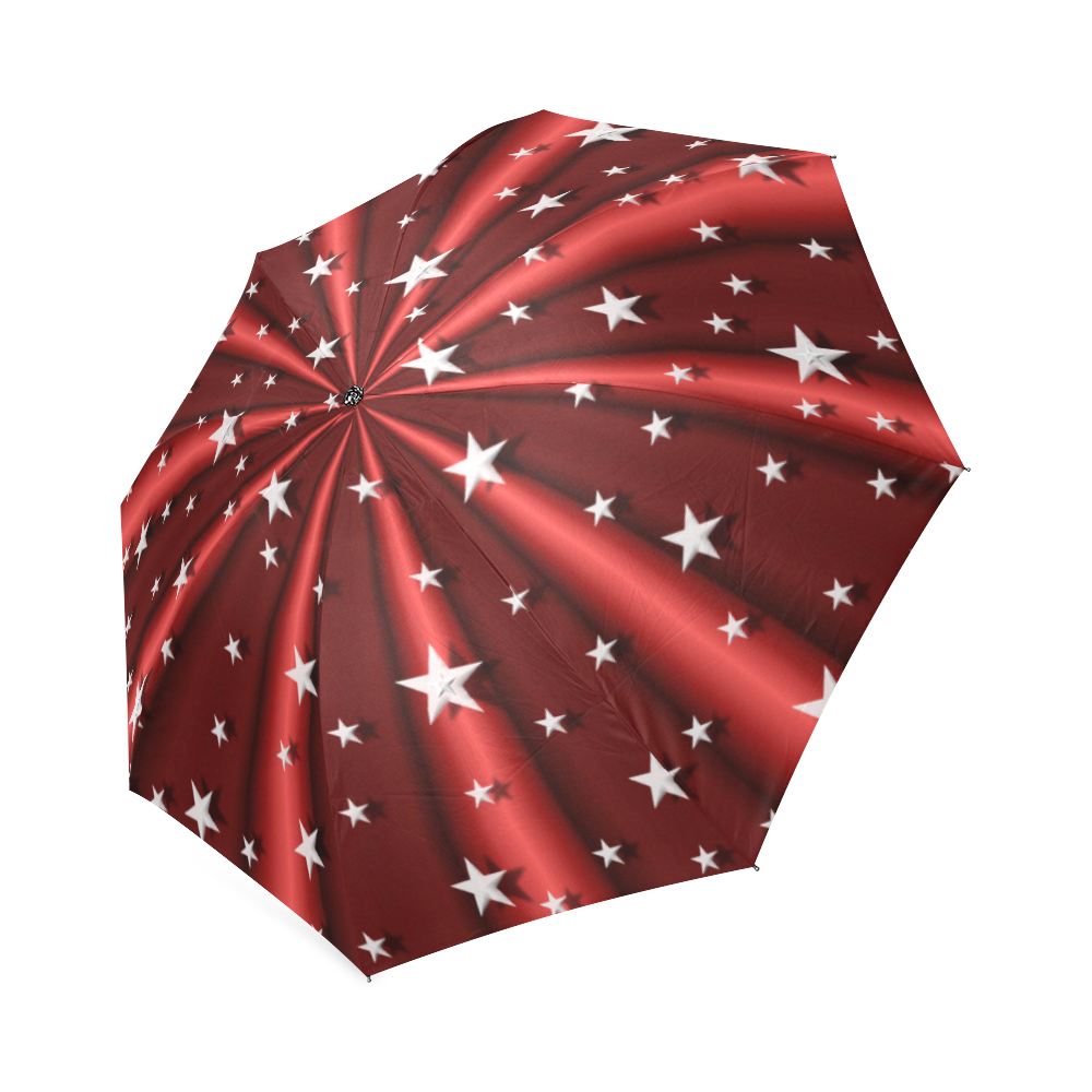 Red & White Stargazer Foldable Umbrella (Model U01)
