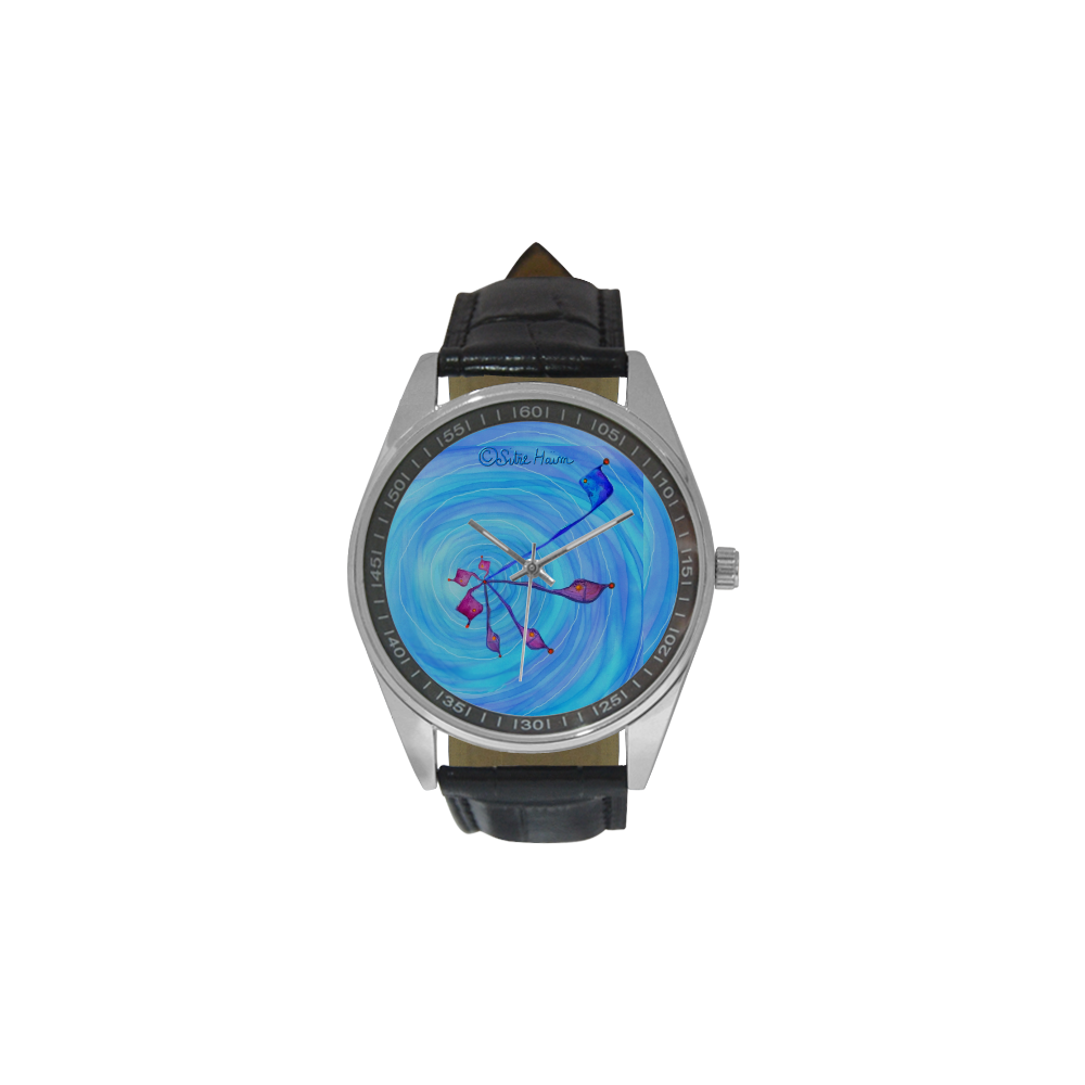 Renewal Sitre haim energetic shield sky vibration Men's Casual Leather Strap Watch(Model 211)