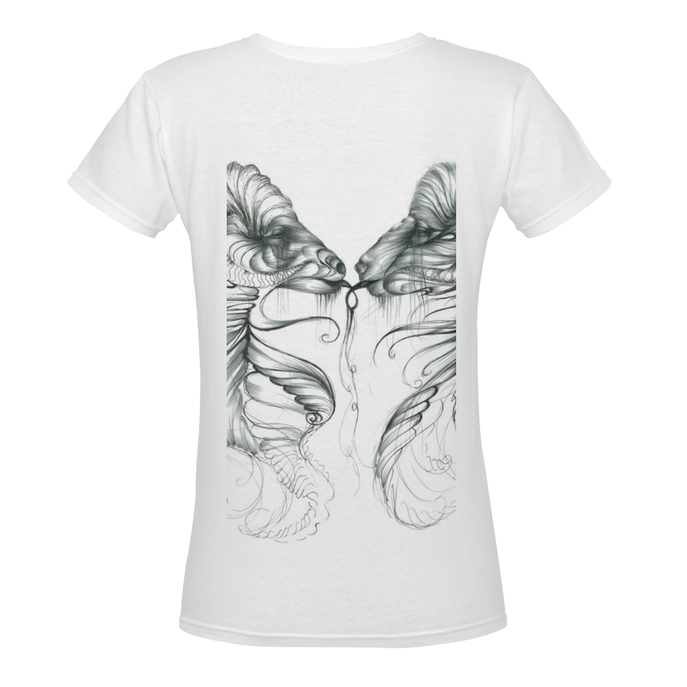 SELF REFLECTION Women's Deep V-neck T-shirt (Model T19)