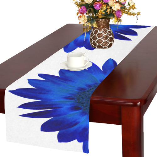 blue sunflower Table Runner 16x72 inch
