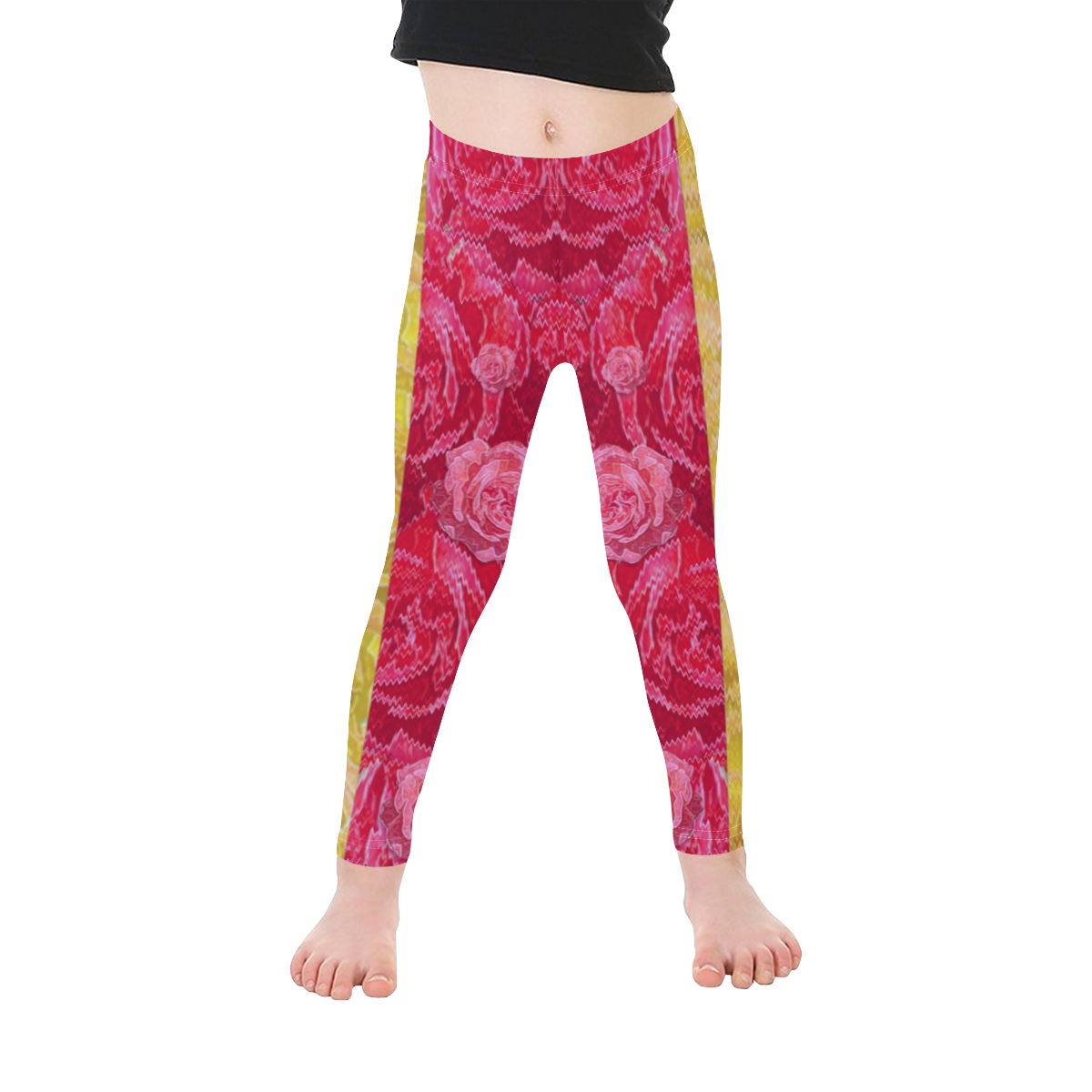 Rose and roses and another rose Kid's Ankle Length Leggings (Model L06)