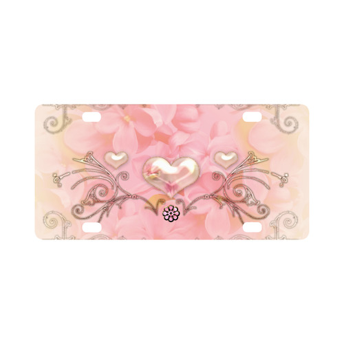 Hearts, soft colors Classic License Plate