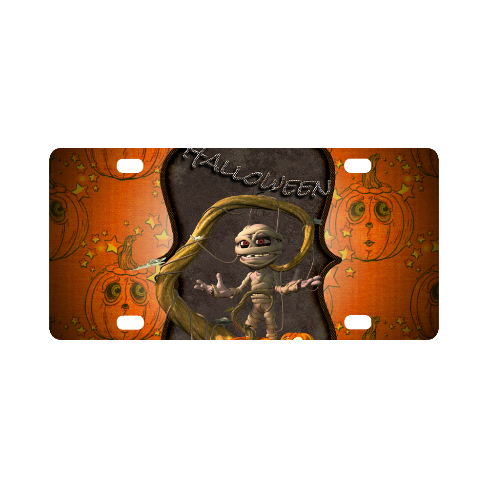 Halloween, funny mummy Classic License Plate
